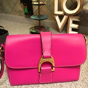 *Dooney and Bourke leather purse* Kyra Fuchsia Pink & Orange GORGEOUS- LIKE NEW